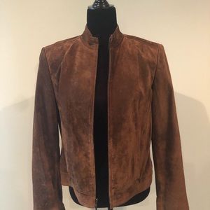 Brown suede leather jacket
